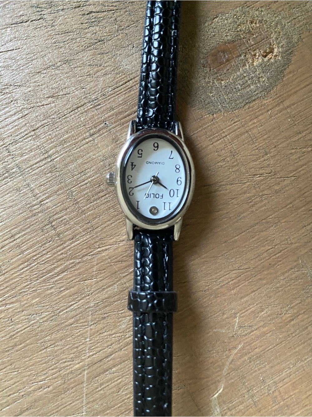 Folio Diamond Accent Women’s Watch - Black Strap